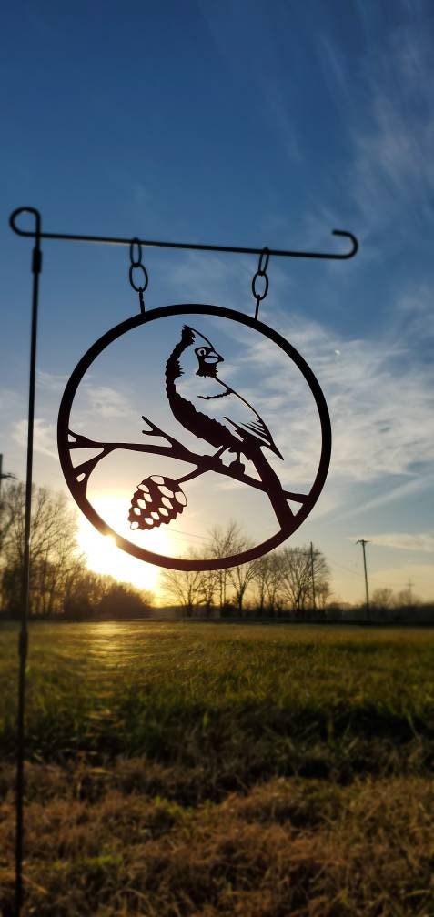 Cardinal Metal Garden Flag, Cardinal Garden Flag, Metal Garden Flag, Garden Flag, Metal Yard Art, Yard Decor, Front Yard, Lawn Decor