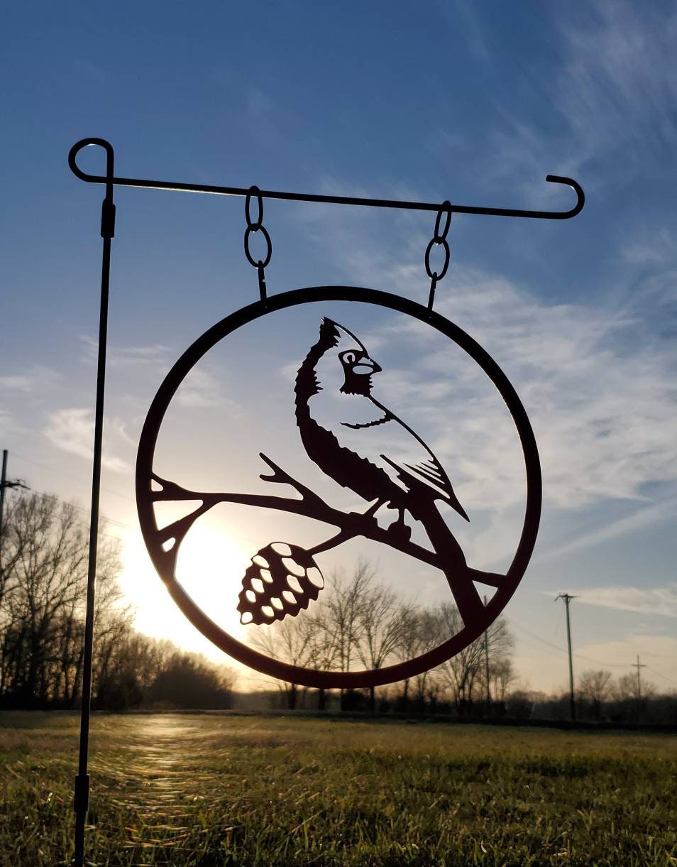 Cardinal Metal Garden Flag, Cardinal Garden Flag, Metal Garden Flag, Garden Flag, Metal Yard Art, Yard Decor, Front Yard, Lawn Decor