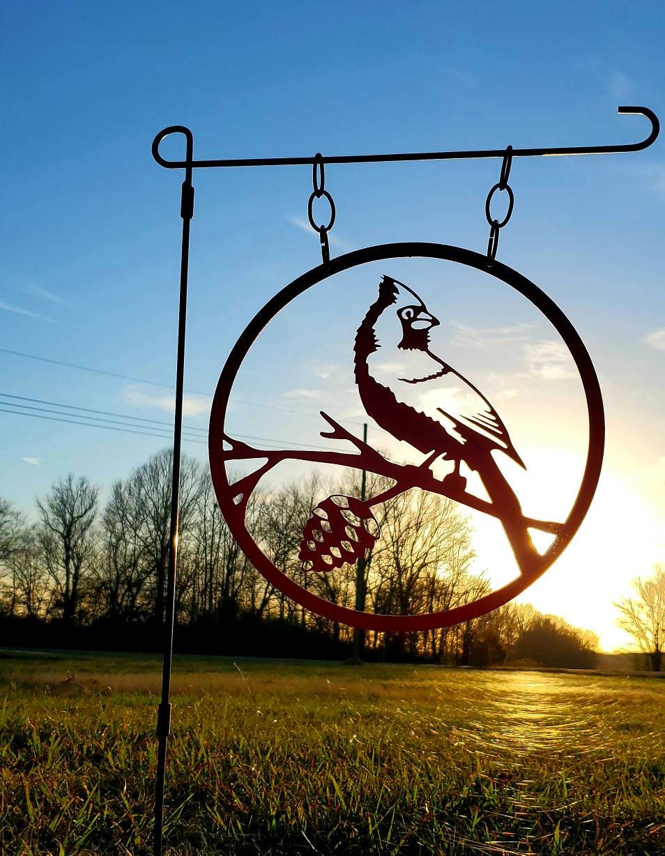 Cardinal Metal Garden Flag, Cardinal Garden Flag, Metal Garden Flag, Garden Flag, Metal Yard Art, Yard Decor, Front Yard, Lawn Decor