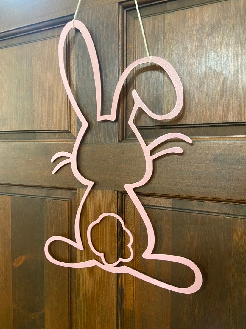 Bunny Metal Door Hanger, Easter Door Hanger, Easter Decor, Spring Decor, Door Hanger, Bunny Door Hanger, Easter Sign, Rabbit Door Hanger
