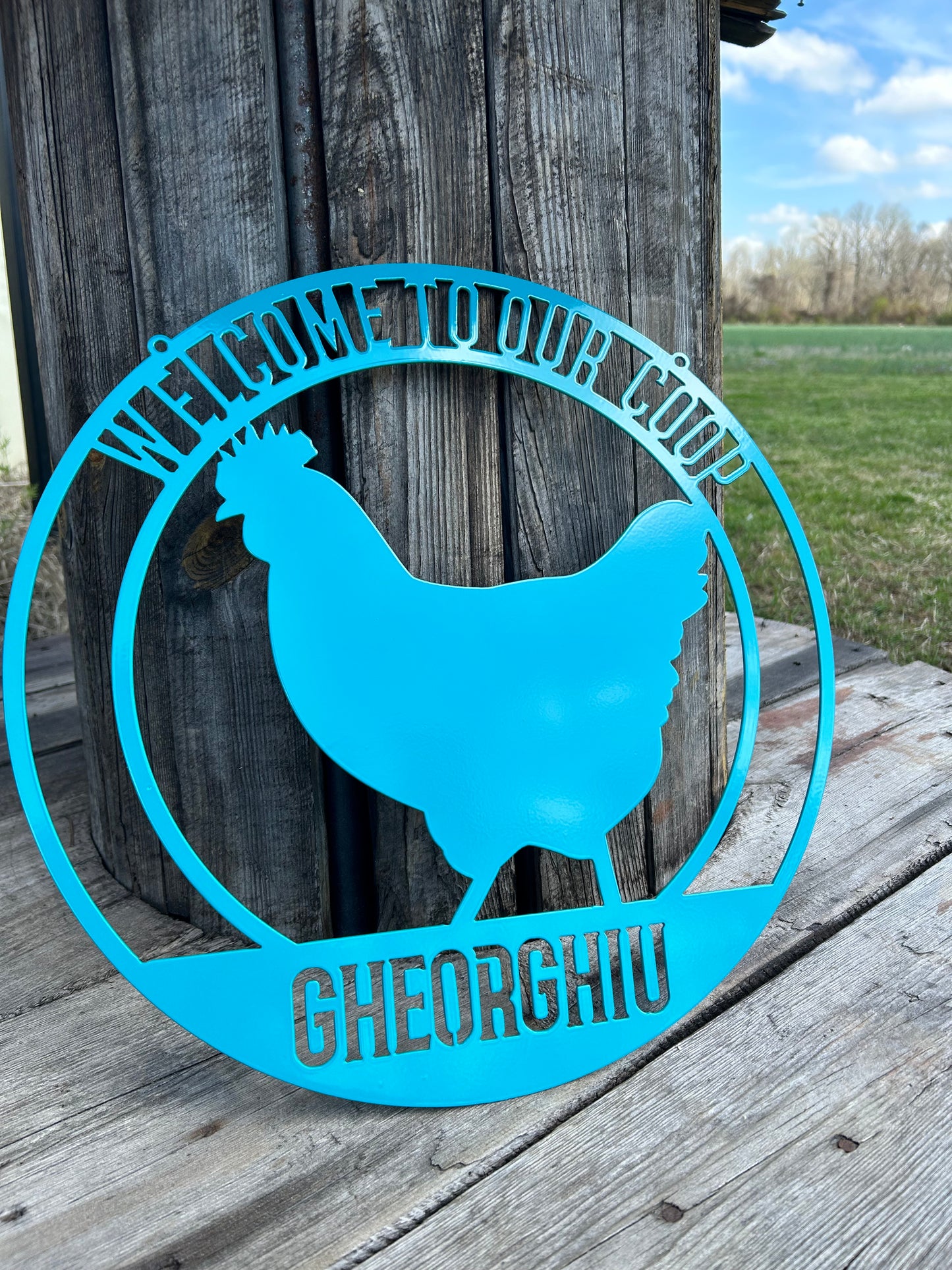 Personalized Chicken Coop Sign, Chicken Signs Metal, Hen House Sign, Custom Coop Sign, Metal Signs for Outdoors, Custom Metal Signs Farm