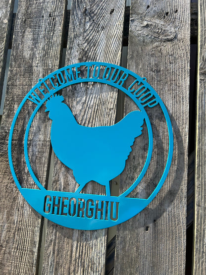 Personalized Chicken Coop Sign, Chicken Signs Metal, Hen House Sign, Custom Coop Sign, Metal Signs for Outdoors, Custom Metal Signs Farm