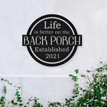 Back Porch Metal Sign, Custom Back Porch Metal Sign, Porch Sign, Metal Sign, Custom Metal Sign, Outdoor Sign, Family Name Sign, Backyard