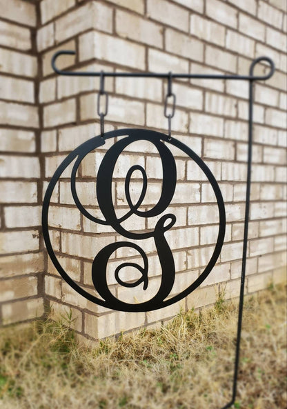 Metal Initial Garden Flag, Metal Garden Flag, Monogram Garden Flag, Monogram Metal Sign, Outdoor Sign, Custom Garden Flag, Personalized