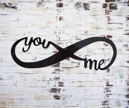 Infinity Metal Sign, You and Me Sign, Infinity Sign, Bedroom Decor, Family Sign, Wedding Gift, Metal Sign, Anniversary Gift, Housewarming