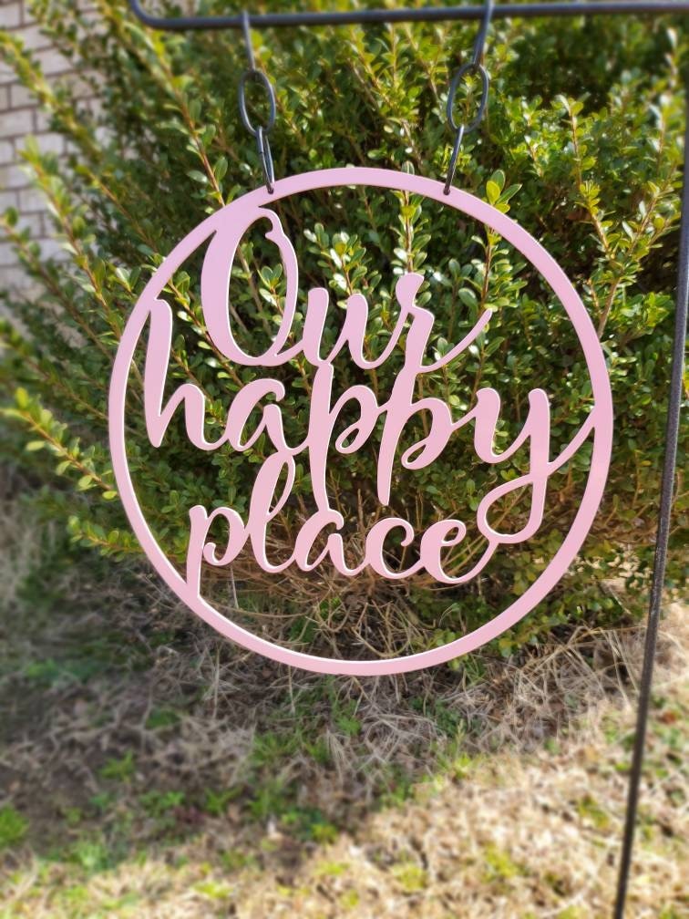 Our Happy Place Metal Garden Flag, Our Happy Place, Happy Place Garden Flag, Metal Garden Flag, Outdoor Decor, Mother Day Gift, Housewarming