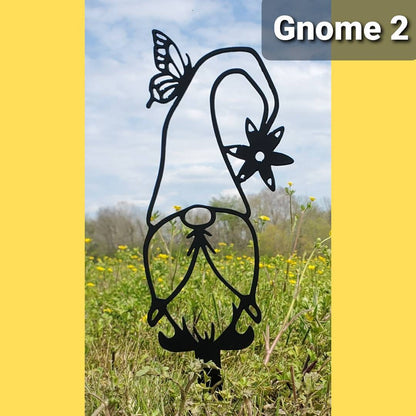 Gnome Metal Yard Stakes, Garden Gnome, Outdoor Garden Decor, Yard Decor, Metal Yard Art, Garden Decor, Yard, Fairy Garden, Garden Decoration