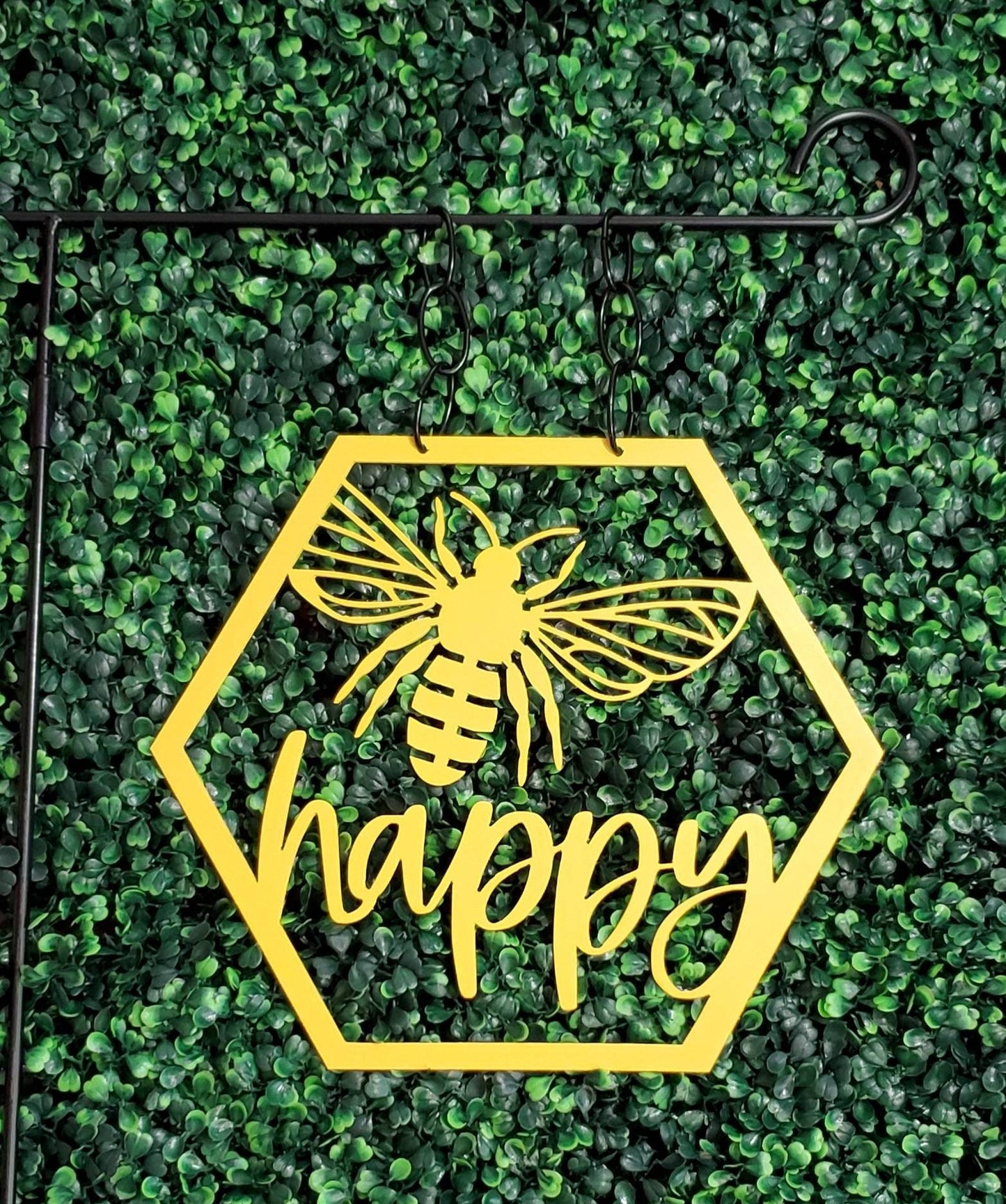 Bee Happy Metal Garden Flag, Bee Happy Garden Flag, Bee Garden Flag, Bee Decor, Garden Flag, Bee Flag, Bee Outdoor Decor, Metal Garden Flag