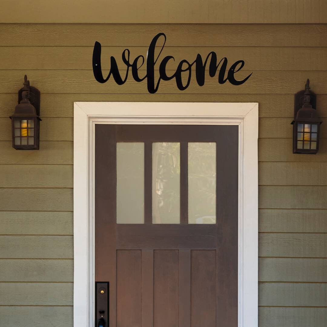 Welcome Metal Sign, Front Door Sign, Porch Sign, Welcome Porch Sign, Metal Wall Art, Entryway Wall Decor, Foyer Decor, Metal Sign