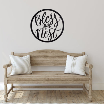 Bless Our Nest Metal Sign, Bless Our Nest Sign, Bless Our Nest Wall Decor, Welcome Sign, Entryway Decor, Living Room Decor, Housewarming