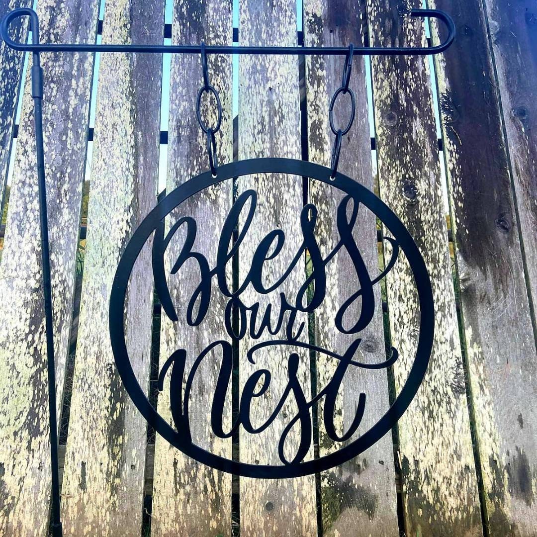 Bless Our Nest Metal Garden Flag, Metal Garden Flag, Bless Our Nest Garden Flag, Bless Garden Flag, Porch Sign, Garden Flag, Closing Gift