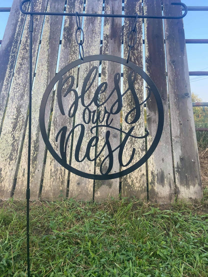 Bless Our Nest Metal Garden Flag, Metal Garden Flag, Bless Our Nest Garden Flag, Bless Garden Flag, Porch Sign, Garden Flag, Closing Gift