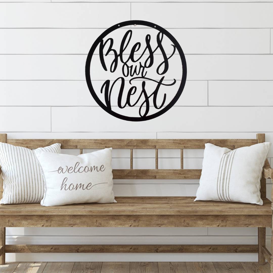 Bless Our Nest Metal Sign, Bless Our Nest Sign, Bless Our Nest Wall Decor, Welcome Sign, Entryway Decor, Living Room Decor, Housewarming