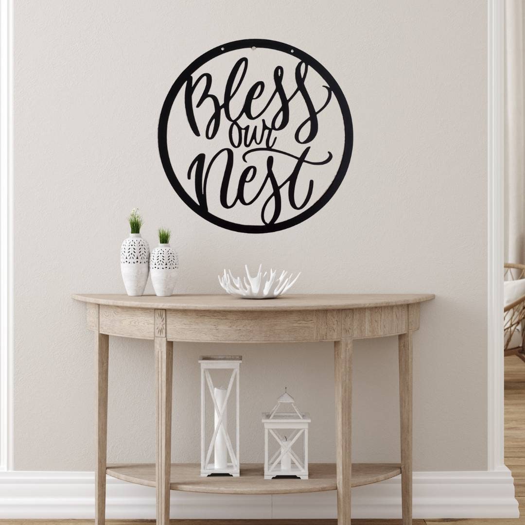 Bless Our Nest Metal Sign, Bless Our Nest Sign, Bless Our Nest Wall Decor, Welcome Sign, Entryway Decor, Living Room Decor, Housewarming