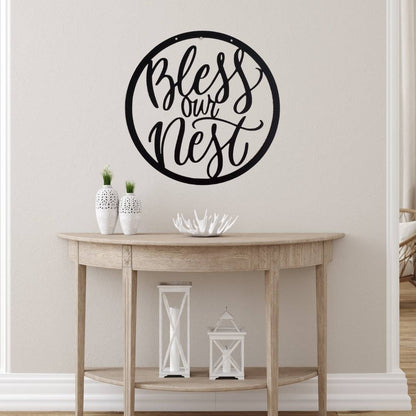 Bless Our Nest Metal Sign, Bless Our Nest Sign, Bless Our Nest Wall Decor, Welcome Sign, Entryway Decor, Living Room Decor, Housewarming