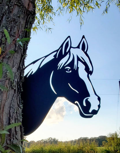 Peek-A-Boo Metal Horse, Horse Head, Horse Decor, Peeping Horse, Yard Art, Garden Decor, Metal Yard Art, Farmhouse Decor, Equestrian Gifts