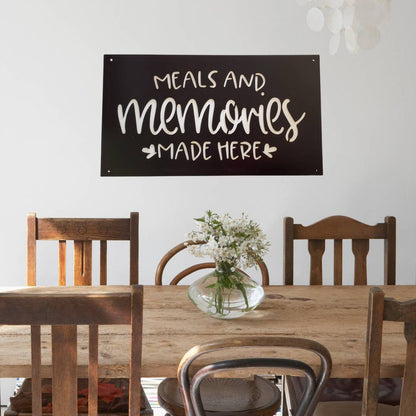 Meals And Memories Made Here Sign, Kitchen Wall Decor, Dining Room Decor, Kitchen Sign, Kitchen Decor, Kitchen Metal Sign, Family Sign