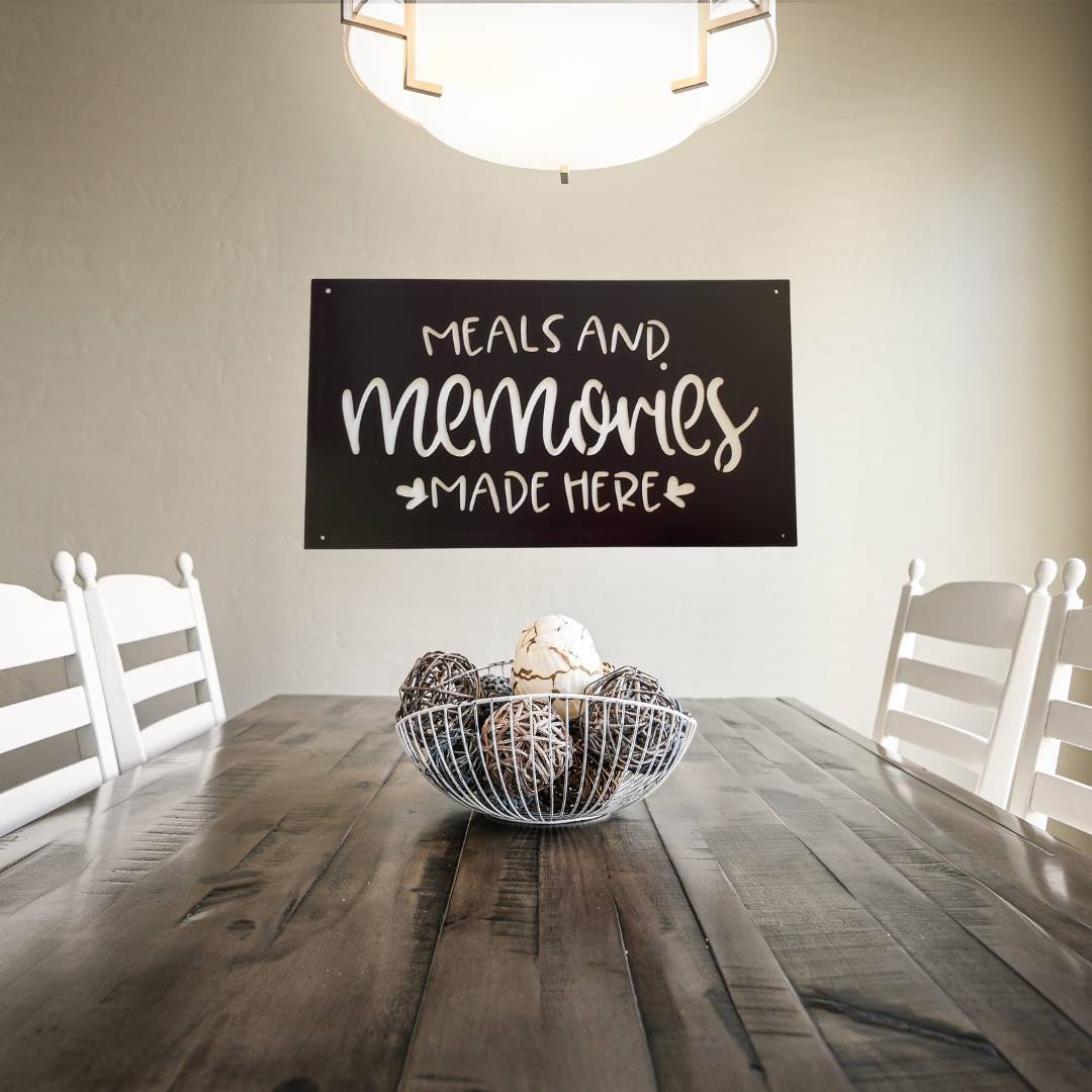 Meals And Memories Made Here Sign, Kitchen Wall Decor, Dining Room Decor, Kitchen Sign, Kitchen Decor, Kitchen Metal Sign, Family Sign