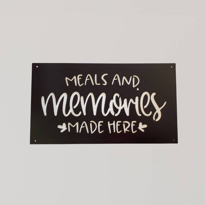 Meals And Memories Made Here Sign, Kitchen Wall Decor, Dining Room Decor, Kitchen Sign, Kitchen Decor, Kitchen Metal Sign, Family Sign