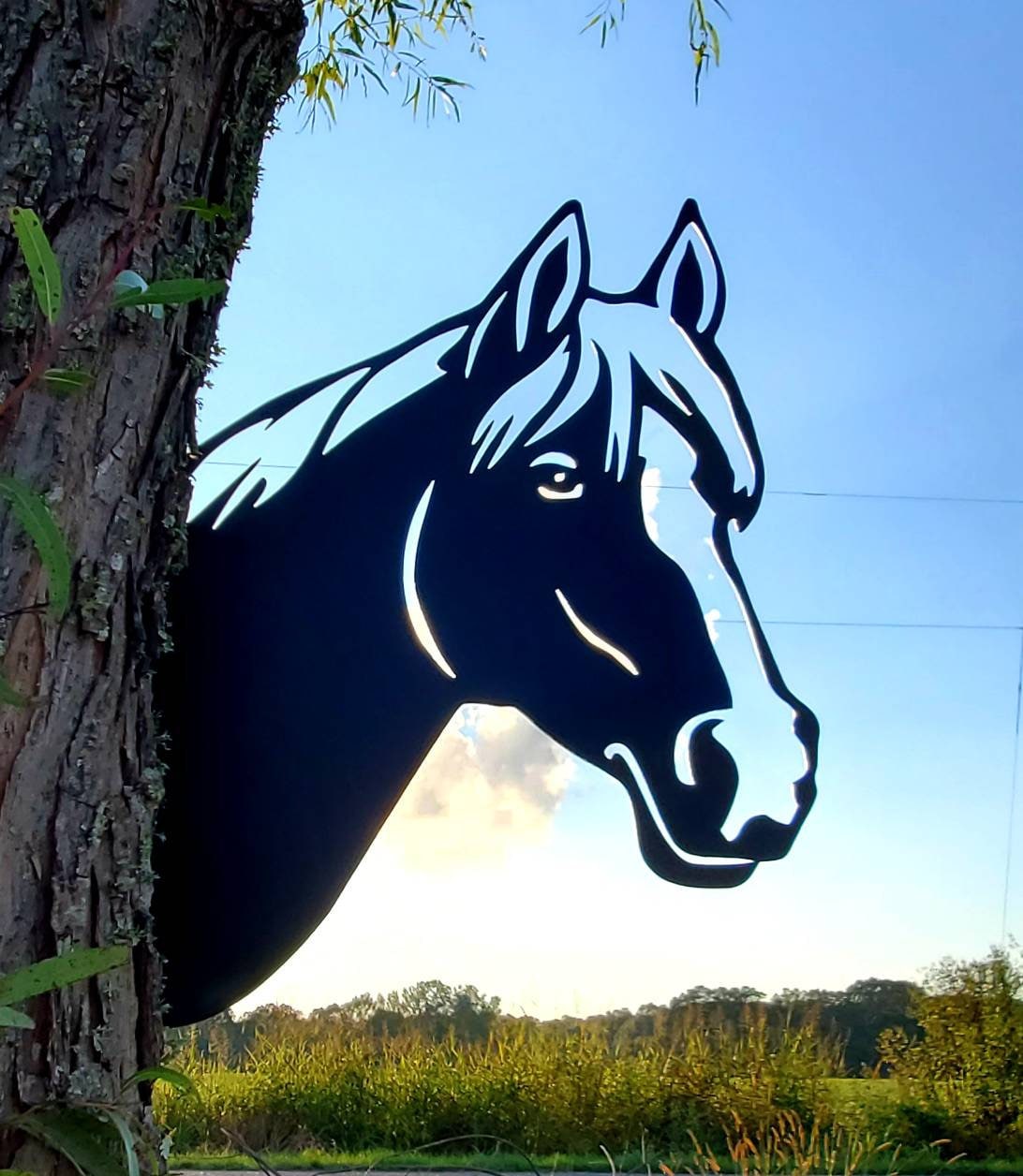 Peek-A-Boo Metal Horse, Horse Head, Horse Decor, Peeping Horse, Yard Art, Garden Decor, Metal Yard Art, Farmhouse Decor, Equestrian Gifts