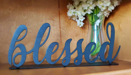 Blessed Metal Decor, Blessed Metal Table Decor, Blessed Sign, Table Top Decor, Family Sign, Entryway Decor, Living Room Decor, Gift