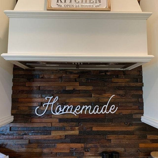 Homemade Metal Sign, Homemade Wall Decor, Homemade Sign, Farmhouse Kitchen Decor, Kitchen Decor, Metal Words, Metal Wall Decor, Word Sign