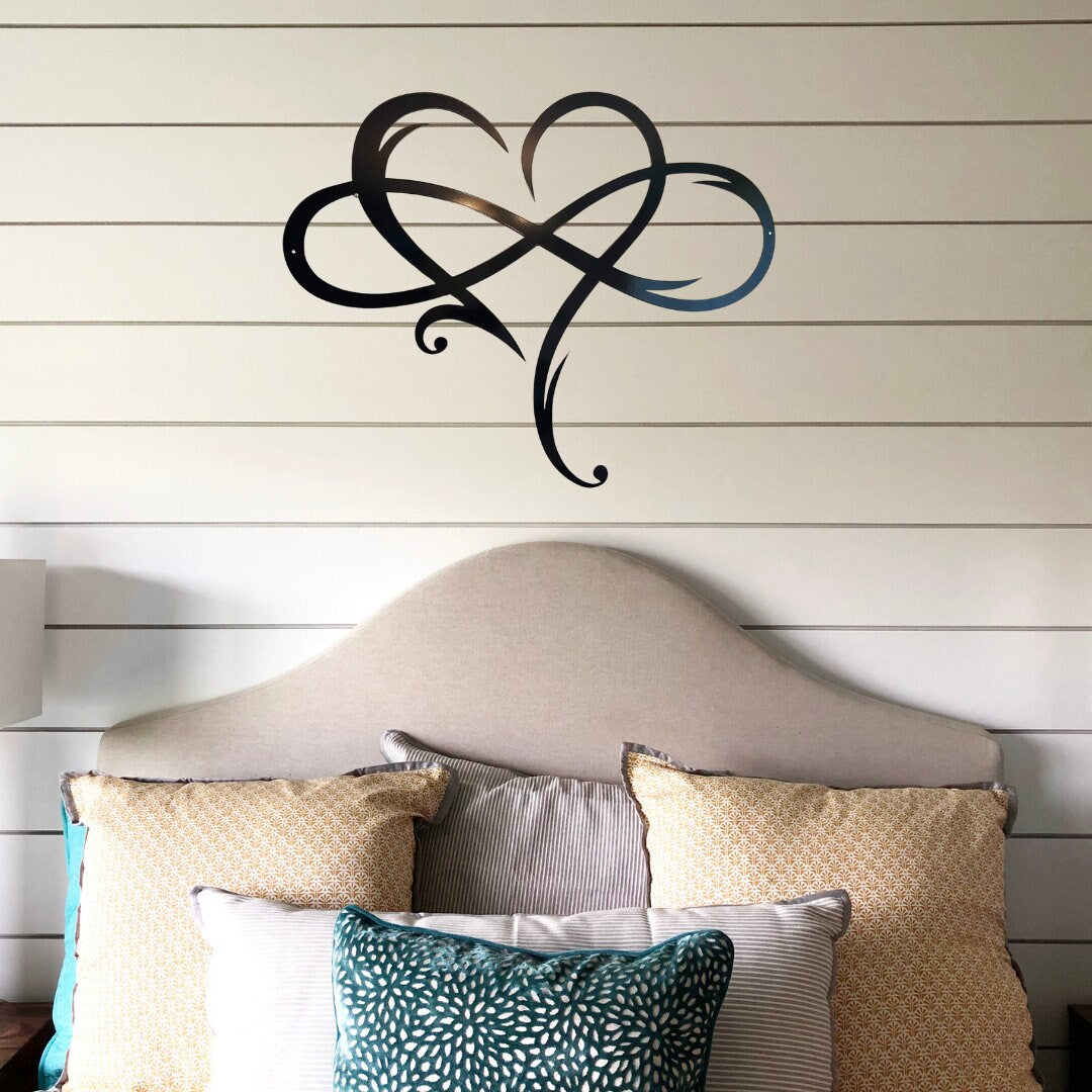 Heart Infinity Metal Wall Decor, Metal Infinity, Love Infinity Sign, Metal Wall Art, Metal Signs, Wedding Gift, Anniversary Gift, Bedroom