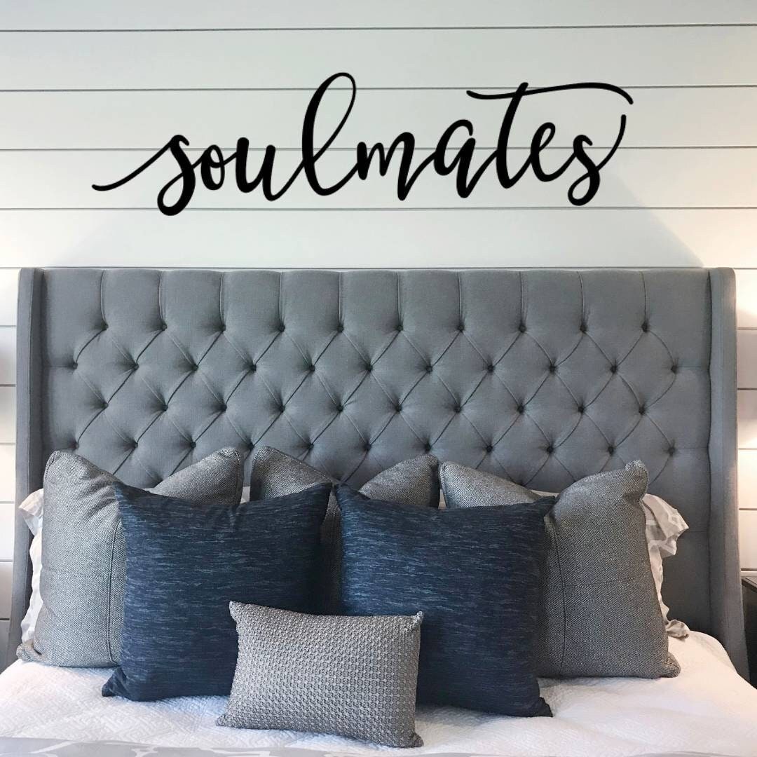 Soulmates Metal Sign, Soulmate Wall Decor, Master Bedroom Decor, Bedroom Wall Decor, Above the Bed Sign, Wedding Gift, Metal Sign