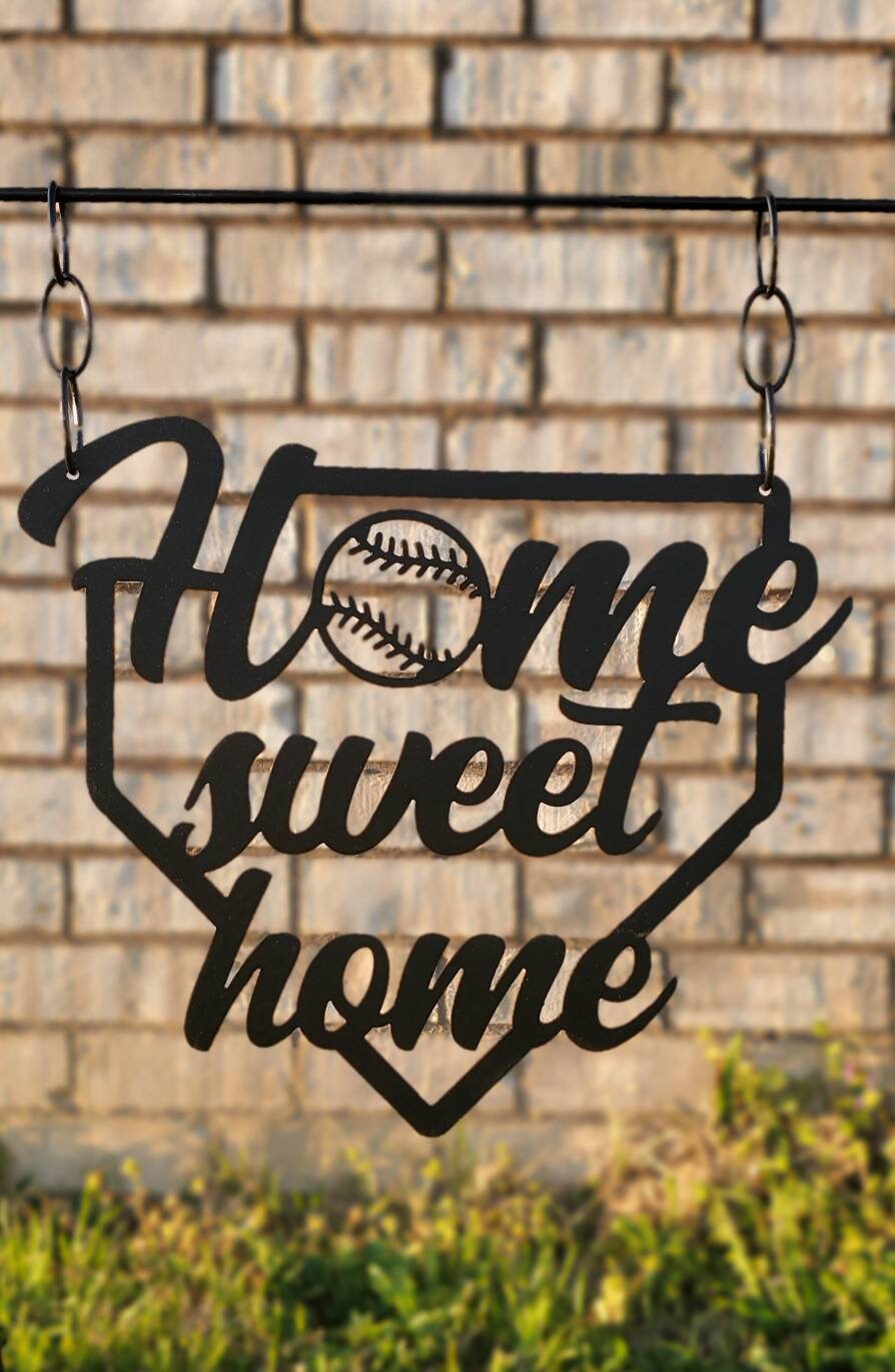 Baseball Home Sweet Home Metal Garden Flag, Baseball Sign, Softball Sign, Metal Garden Flag, Sports Sign, Garden Decor, Yard Art, Metal Sign