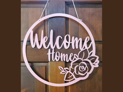 Welcome Home Door Hanger, Welcome Door Hanger, Metal Door Hanger, Front Door Decor, Front Door Wreath, Door Hanger, Welcome Sign, Metal Sign