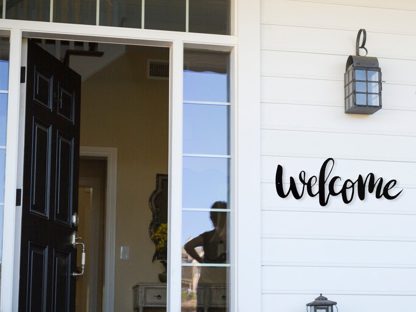 Welcome Metal Sign, Front Door Sign, Porch Sign, Welcome Porch Sign, Metal Wall Art, Entryway Wall Decor, Foyer Decor, Metal Sign