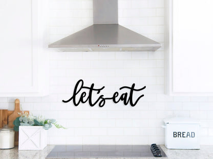 Let's Eat Metal Sign, Let's Eat Words, Eat Sign, Kitchen Decor, Kitchen Decor, Pantry Sign, Dining Room Sign, Metal Sign, Metal Words