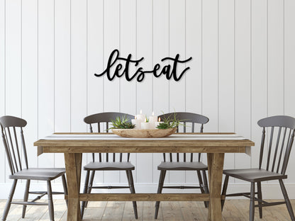 Let's Eat Metal Sign, Let's Eat Words, Eat Sign, Kitchen Decor, Kitchen Decor, Pantry Sign, Dining Room Sign, Metal Sign, Metal Words