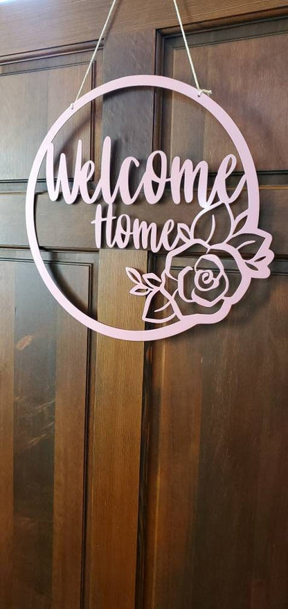 Welcome Home Door Hanger, Welcome Door Hanger, Metal Door Hanger, Front Door Decor, Front Door Wreath, Door Hanger, Welcome Sign, Metal Sign