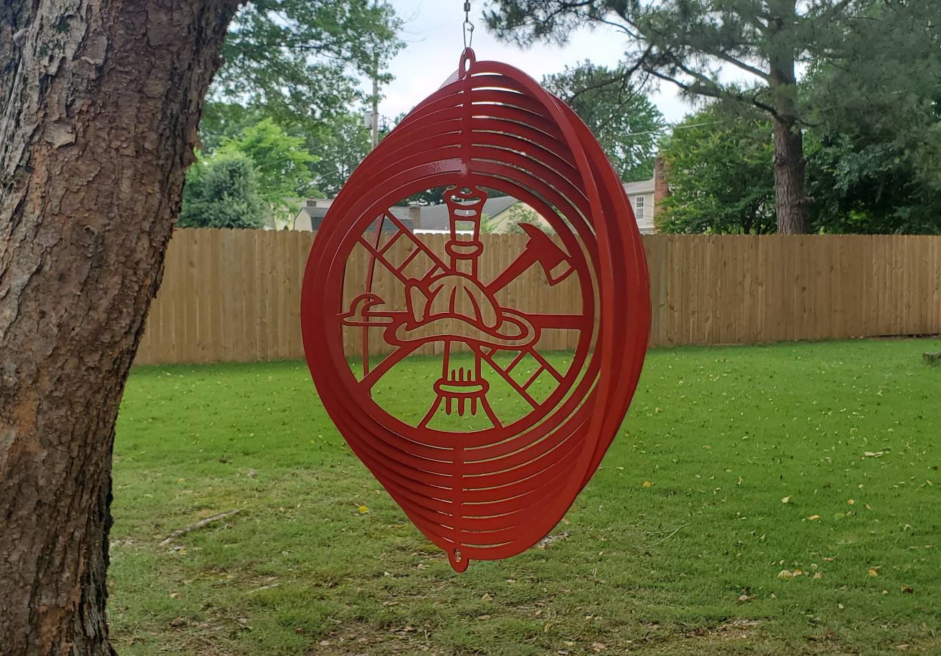 Fireman Metal Wind Spinner, Metal Wind Spinner, Wind Spinner, Garden Decor, Garden Art, Metal Yard Art, Fireman Gift, Metal Sign, Yard Art