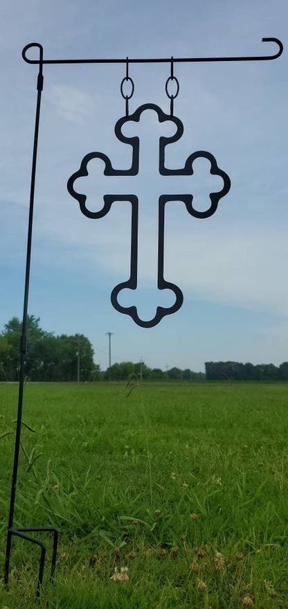 Cross Metal Garden Flag, Cross Garden Flag, Metal Garden Flag, Garden Flag, Cross Decor, Yard Art, Metal Sign, Garden Decor, Yard Sign