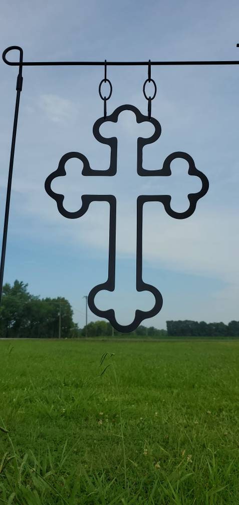 Cross Metal Garden Flag, Cross Garden Flag, Metal Garden Flag, Garden Flag, Cross Decor, Yard Art, Metal Sign, Garden Decor, Yard Sign