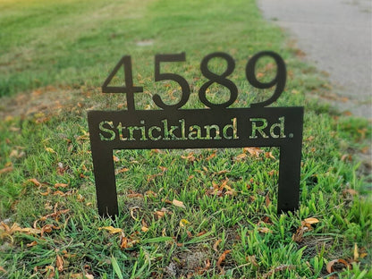 Lawn Address Metal Sign, Metal Address Yard Stake, Address Sign, House Number Sign, Address Sign, Housewarming Gift, Metal Sign, Address