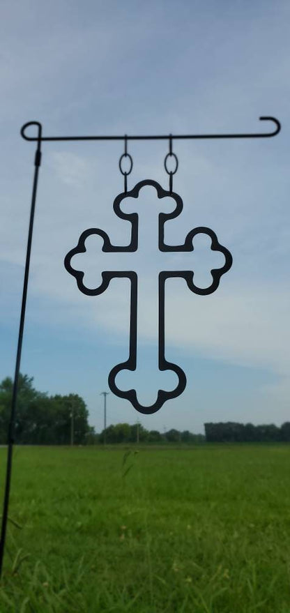 Cross Metal Garden Flag, Cross Garden Flag, Metal Garden Flag, Garden Flag, Cross Decor, Yard Art, Metal Sign, Garden Decor, Yard Sign