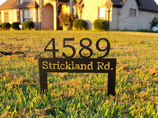 Lawn Address Metal Sign, Metal Address Yard Stake, Address Sign, House Number Sign, Address Sign, Housewarming Gift, Metal Sign, Address