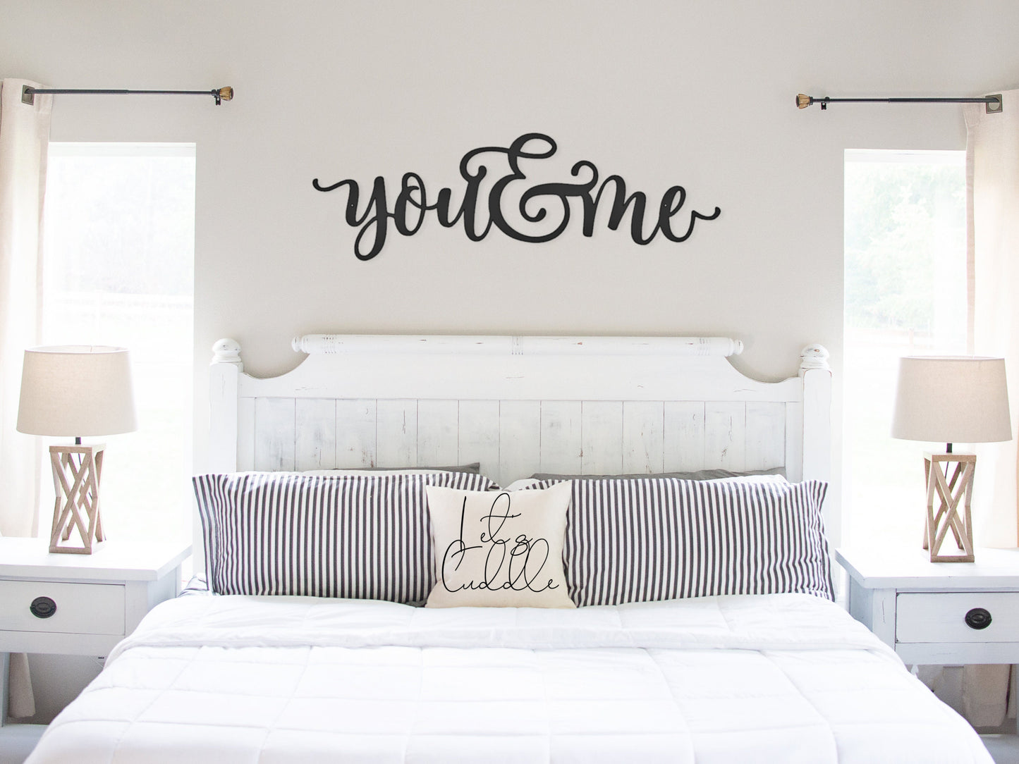 You and Me Metal Sign, You & Me Sign, Bedroom Sign, Bedroom Decor, Wedding Gift, Metal Sign, Metal Words, Over the Bed Sign, Family Sign