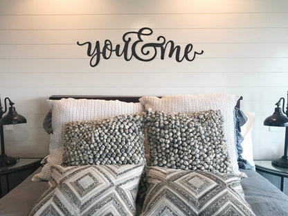 You and Me Metal Sign, You & Me Sign, Bedroom Sign, Bedroom Decor, Wedding Gift, Metal Sign, Metal Words, Over the Bed Sign, Family Sign