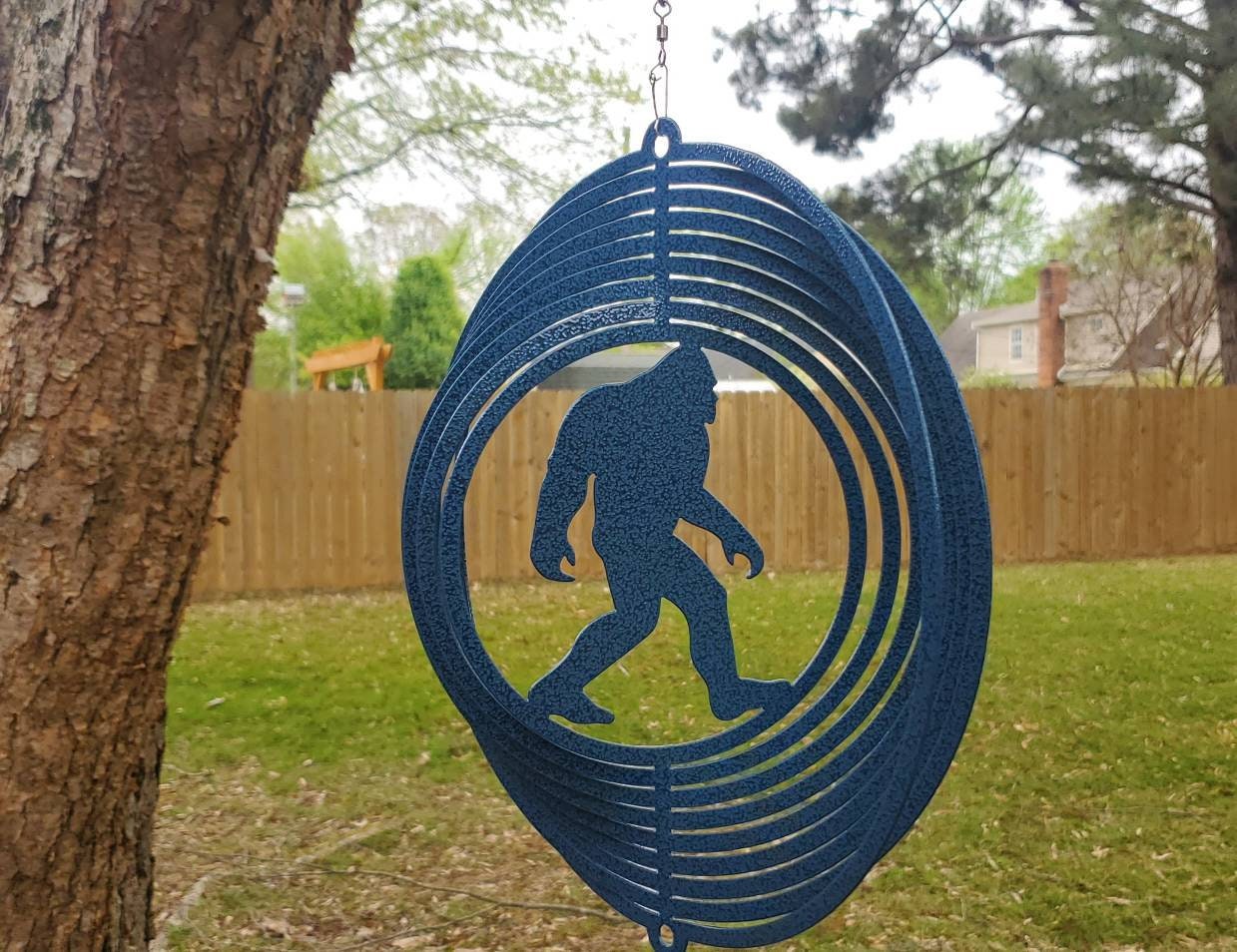 Bigfoot Metal Wind Spinner, Bigfoot Wind Spinner, Bigfoot Metal Sign, Wind Spinner, Yeti Sign, Yard Art, Metal Yard Art, Outdoor Art