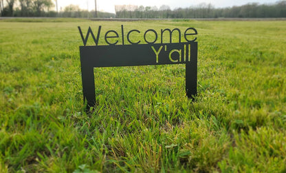 Lawn Welcome Metal Sign, Metal Welcome Yard Stake, Welcome Sign, Yard Art, Metal Yard Art, Housewarming Gift, Metal Sign, Modern Sign