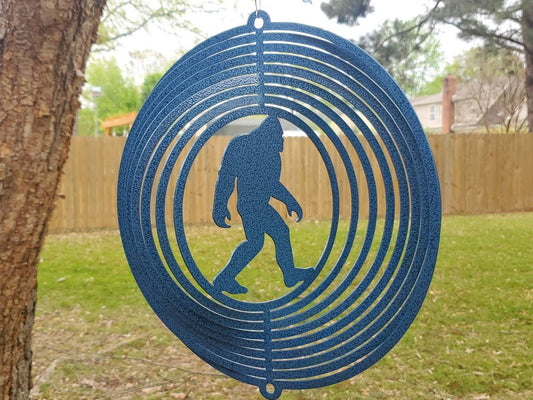 Bigfoot Metal Wind Spinner to hang outside and watch it spin in the wind!