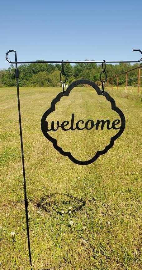 Welcome Garden Flag, Garden Flag, Metal Garden Flag, Garden Art, Metal Sign, Metal Words, Yard Art, New Home Gift, Gift, Welcome Sign