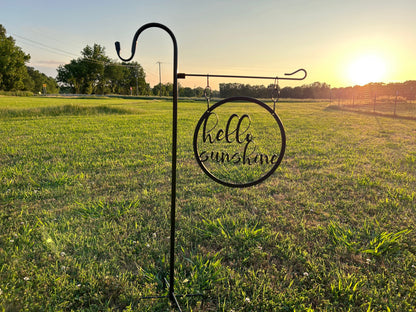 Hello Sunshine Garden Flag, Metal Garden Flag, Outdoor Decor, Garden Art, Metal Sign, Yard Art, Lawn Decor, Welcome Sign, Garden Sign, Gift