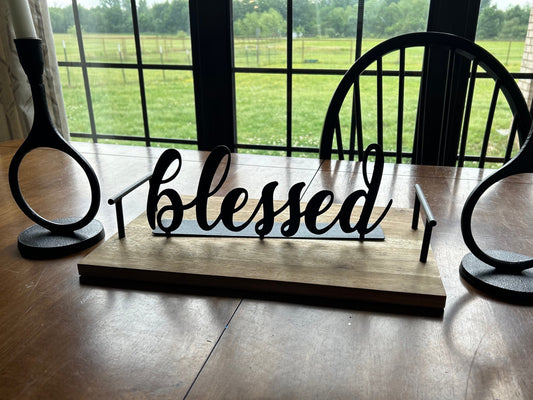 Blessed Metal Decor, Blessed Metal Table Decor, Blessed Sign, Table Top Decor, Family Sign, Entryway Decor, Living Room Decor, Gift