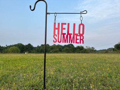 Hello Summer Metal Garden Flag, Summer Garden Flag, Garden Flag, Metal Garden Flag, Yard Flag, Garden Decor, Yard Art, Metal Sign