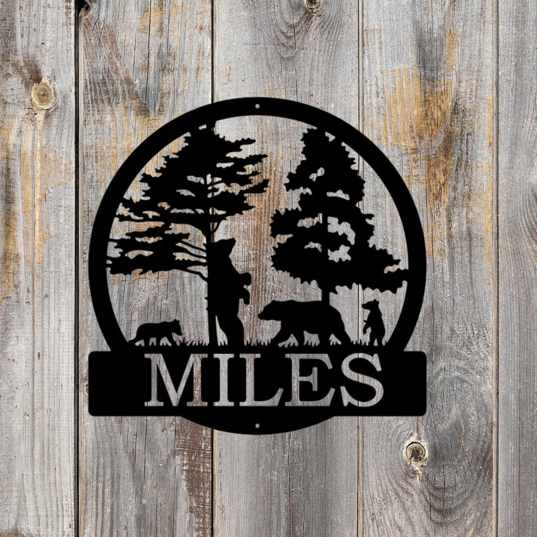 Personalized Metal Sign, Personalized Cabin Sign, Bear Metal Sign, Custom Bear Sign, Cabin Sign, Metal Sign, Custom Metal Sign, Family Sign